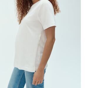 NWT H&M Mama Maternity Nursing White T-Shirt Top Size XL